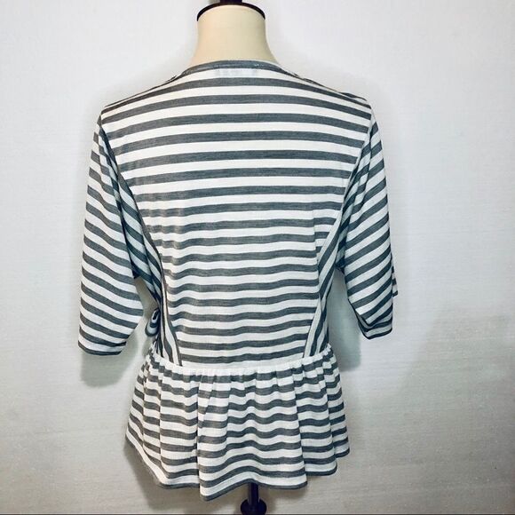 DKNY FAUX WRAP PEPLUM TOP - Picture 8 of 12